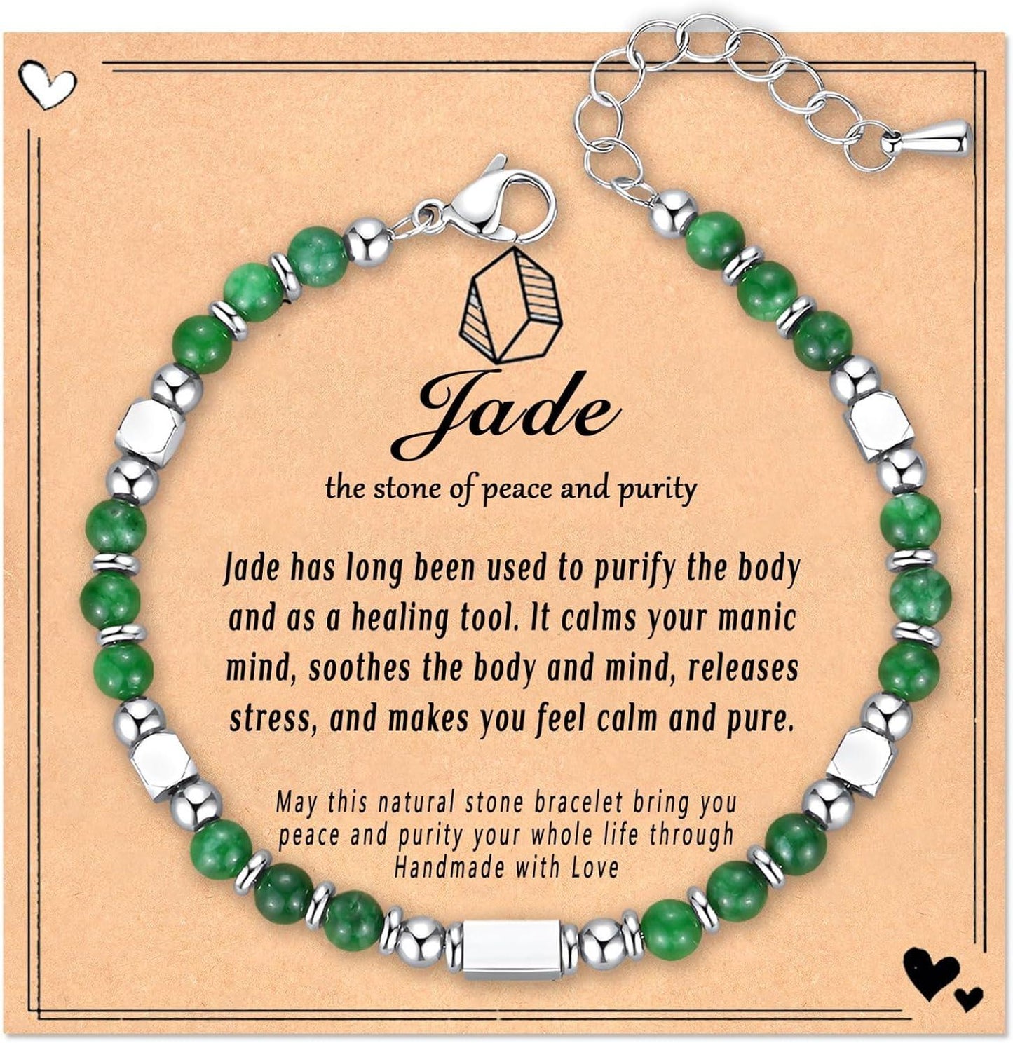 Healing Natural Stone Bracelets for Women, Unique Gift Ideas with Inspirational Card for Birthday Mother Day Graduation