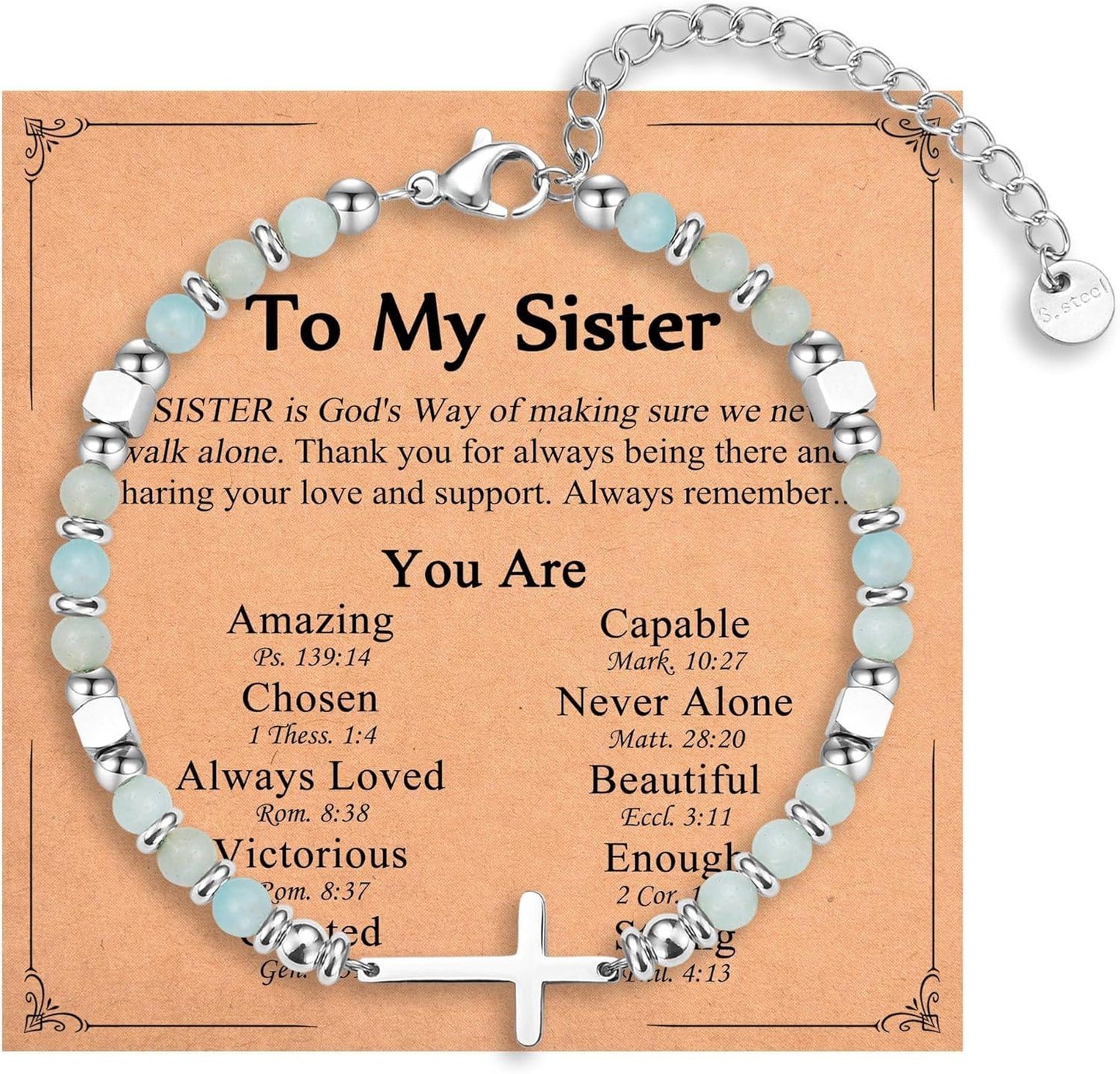 Religious Cross Bracelet for Women Girls, Christian Gifts for Daughter Granddaughter Sister in Christ Friend Niece on Birthday Christmas Easter Valentines Day Graduation
