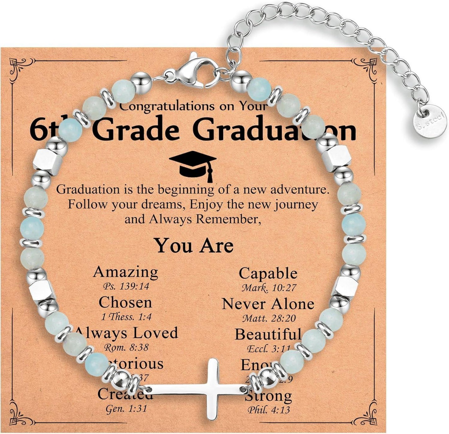 Religious Cross Bracelet for Women Girls, Christian Gifts for Daughter Granddaughter Sister in Christ Friend Niece on Birthday Christmas Easter Valentines Day Graduation