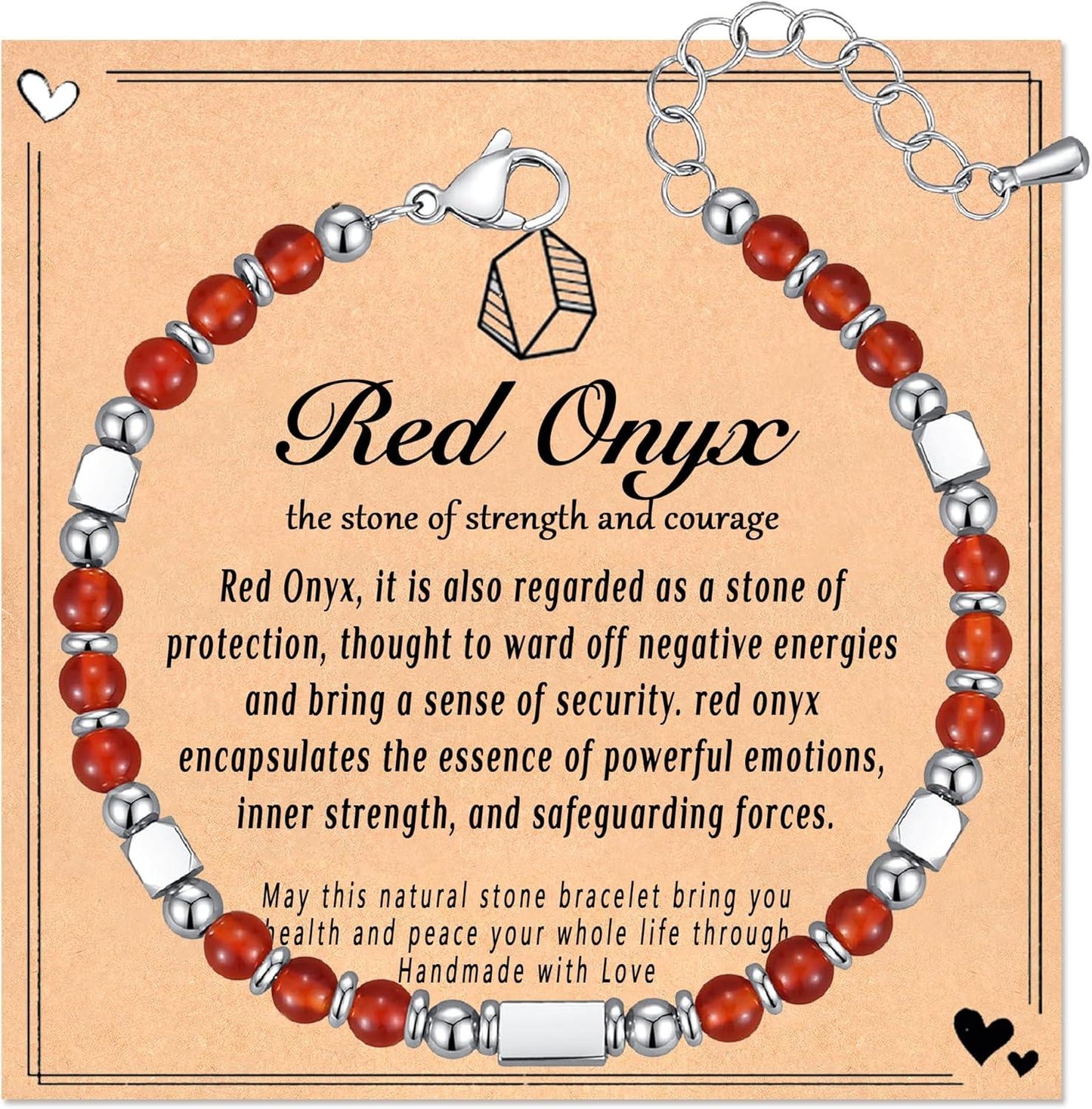 Healing Natural Stone Bracelets for Women, Unique Gift Ideas with Inspirational Card for Birthday Mother Day Graduation