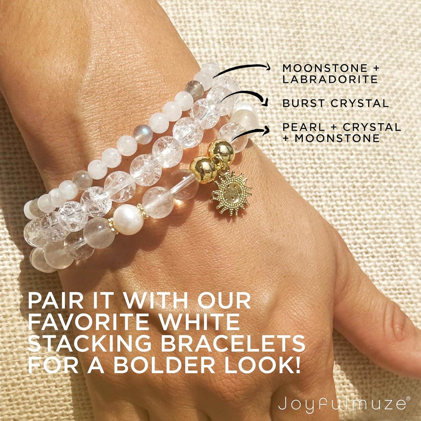 Clear Quartz Crystal Bracelet, Chakra Healing Energy Balancing, Simple Natural White Stone, Handmade Jewelry Gift for Women, 6.5-7” wrist (Burst - Clear Crystal)