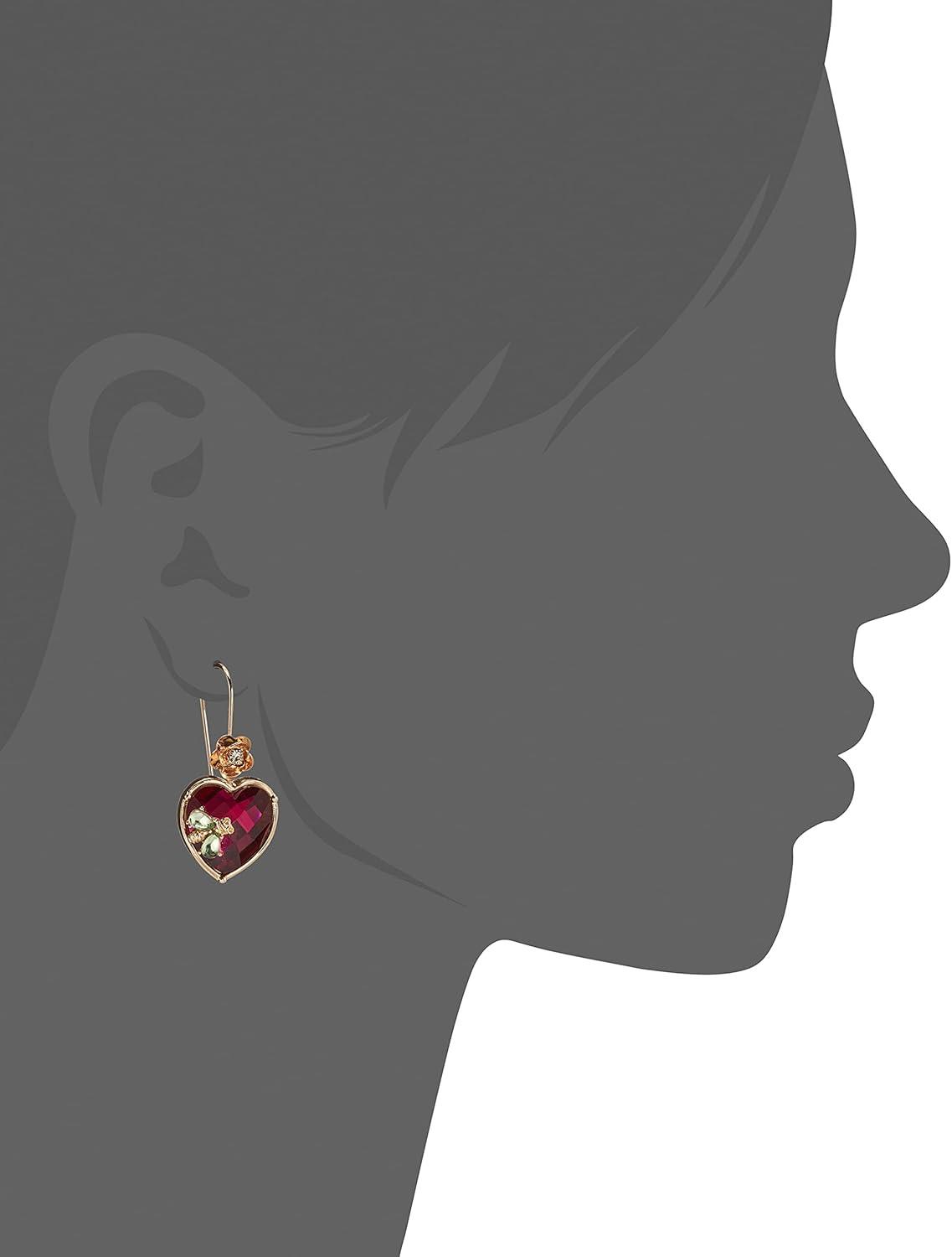 Womens Stone Heart Dangle Earrings