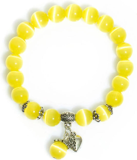 Natural Stretch Gemstone Bracelet Healing Stone Beaded Bracelets for Women Men Gifts (Unisex)