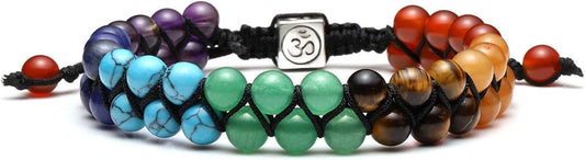 KDTONG Bead Chakra Bracelet 7 Chakras Healing Crystals Bracelet Yoga Stone Beads Bracelets Meditation Relax Anxiety Bangle for Womens Mens
