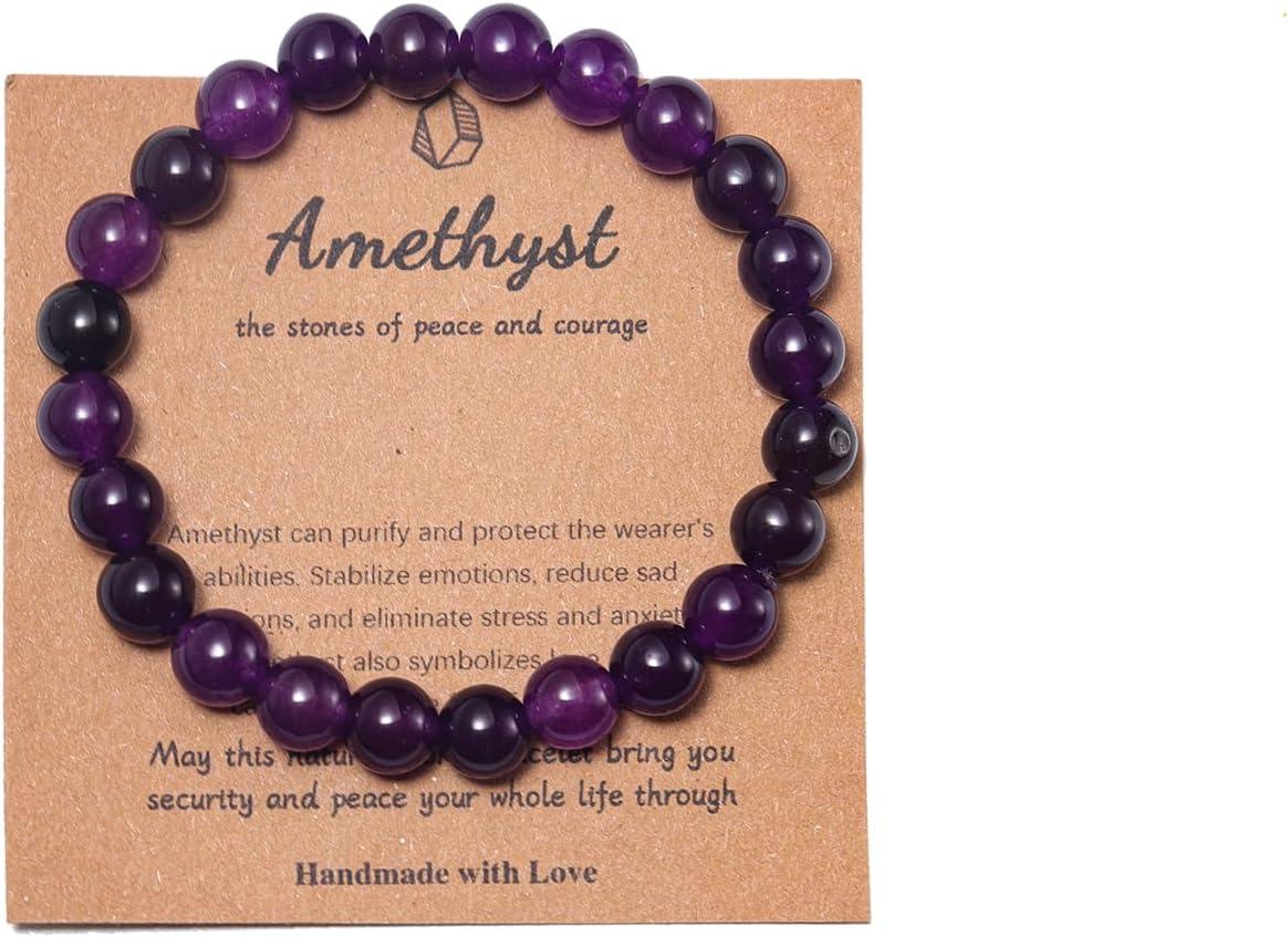 KDTONG Stress Relief Anxiety Yoga Bracelet,Mantra Bracelets for Women Natural Crystal Stone Healing Gifts Birthday Gifts for Jade Bracelet for Men