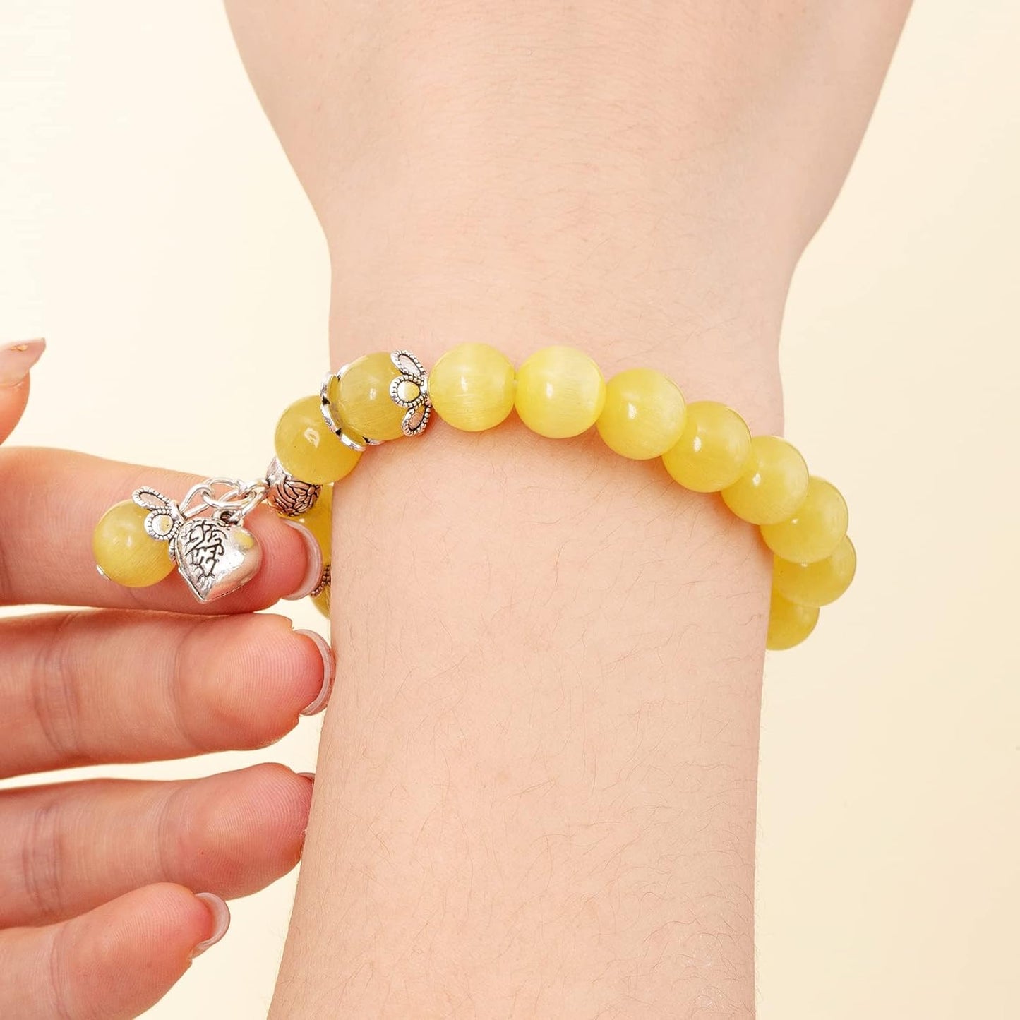 Natural Stretch Gemstone Bracelet Healing Stone Beaded Bracelets for Women Men Gifts (Unisex)