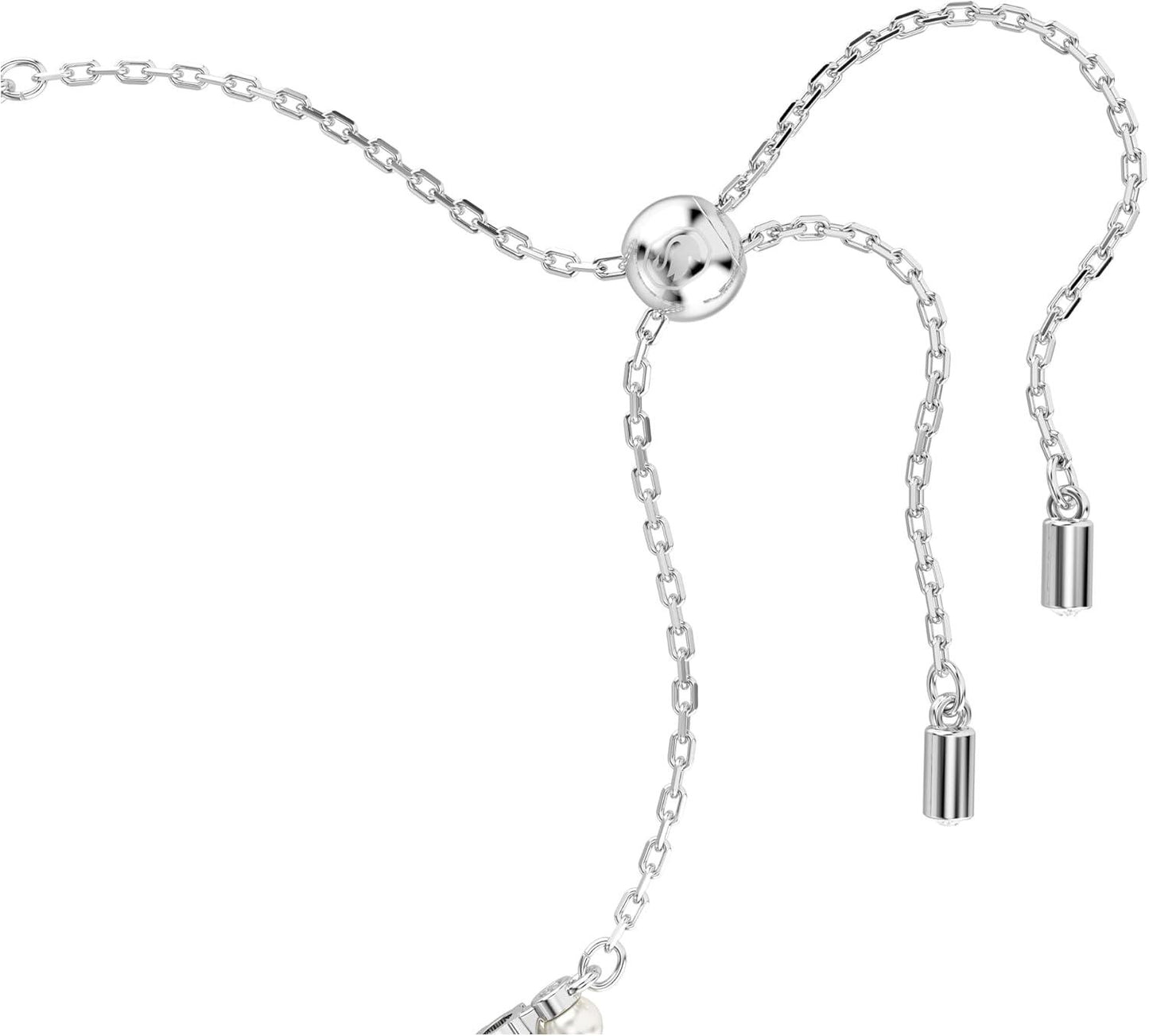 Bracelet, Crystal Pearl, Round Cut, Clear, Rhodium Finished