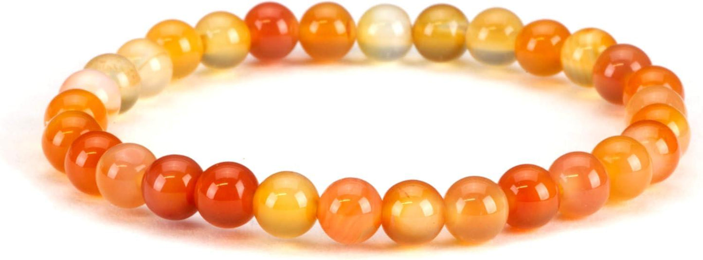 Small, Medium, Large Sizes - Gemstone Beaded Bracelets For Women and Men - 6mm Round Beads