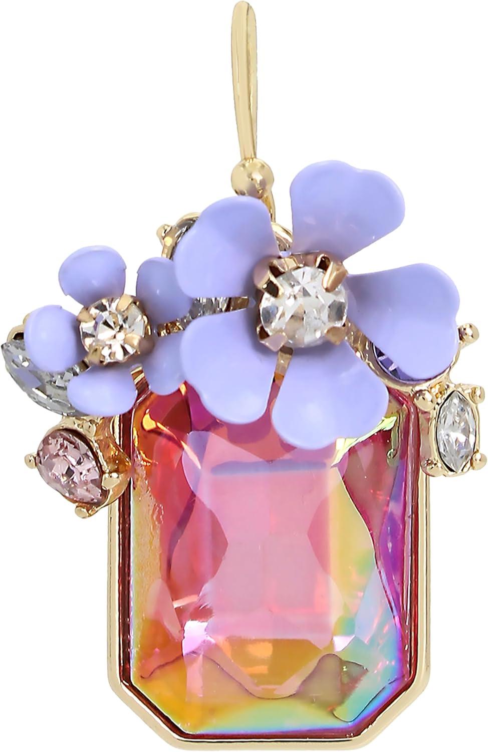 Flower Cluster Stone Drop Earrings