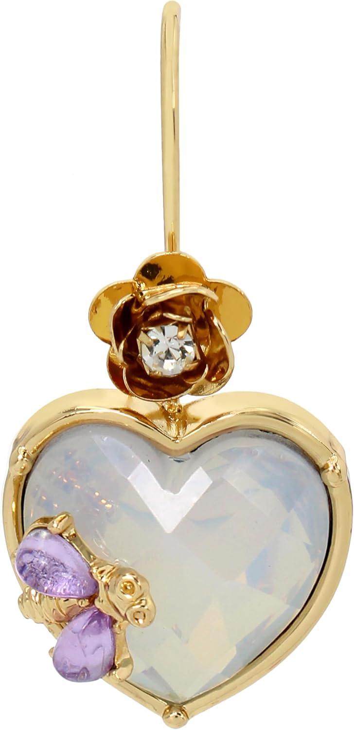 Womens Stone Heart Dangle Earrings