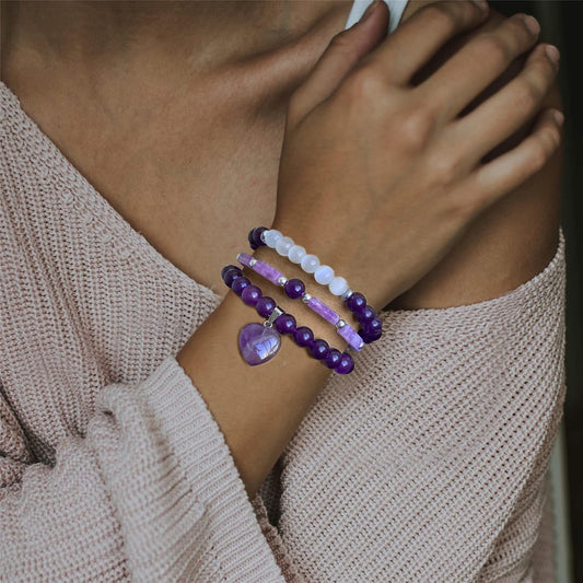 SV-Bivei Natural Semi Precious Gemstone beads bracelet for women - Life Tree and Leaf Charm Energy Reiki Crystal Stretch Bracelets